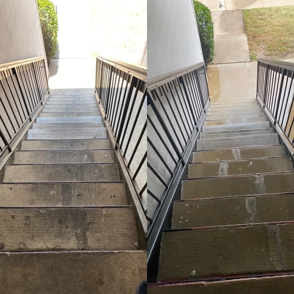 Concrete stairwell — On The Spot Power Washing